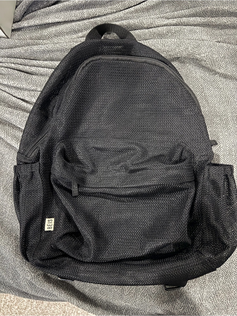 BEIS Black Mesh Backpack